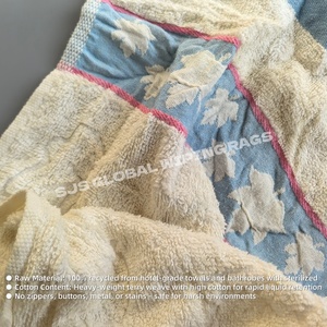 Trapos de algodón reciclado para baño, trapos de limpieza, trapos de felpa de color reciclado para limpieza - Product Image 4