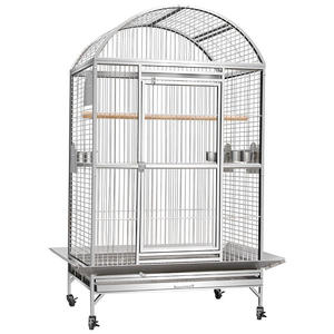 Ekstra büyük kuş kafesi katı desen tasarımı ile düğme kapatma paslanmaz çelik ve demir Metal Villa papağan yetiştiriciliği için - Product Image 5