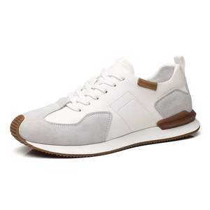 Chaussures de marche polyvalentes pour hommes, décontractées, antidérapantes, résistantes à l'usure, respirantes, légères, en cuir et daim, style patchwork, tendance - Product Image 5