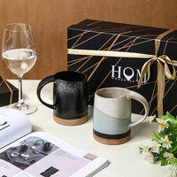 Retro Couple Coffee Mugs 350ml Party Gift Box-Céramique Réutilisable