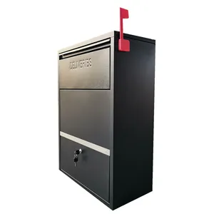 Cassette postali costruite su misura USA con scatole di sicurezza per la consegna del pacchetto del portico all'ingrosso con bandiera rossa