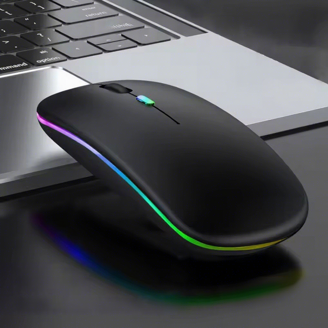 RGB LED Backlit 1600DPI Rechargeable Ultra-Thin Mini Optical Mouse 4D 2.4GHz Wireless for Laptop/PC 3D Bluetoothes USB Interface