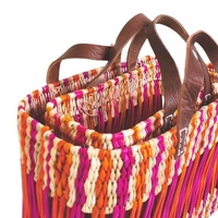 Sac fourre-tout en rotin marocain tissé à la main Minimoroccolism MA sans fermeture pour le shopping, les pique-niques et la plage, modèle MMC903135