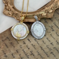 Piezas de Joyería de Madreperla con Patrón de Sailor Moon Talladas con CNC, Conchas Naturales para Hacer Collares y Pulseras
