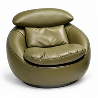 Fauteuil lounge rond moderne rembourré, fauteuil d'appoint individuel pour salon, hall d'hôtel