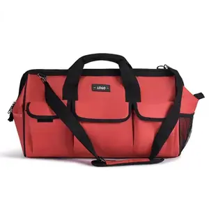 도구 가방 방수 부드러운 바닥, 조절 가능한 어깨 끈이 있는 멀티 포켓 넓은 입 도구 가방