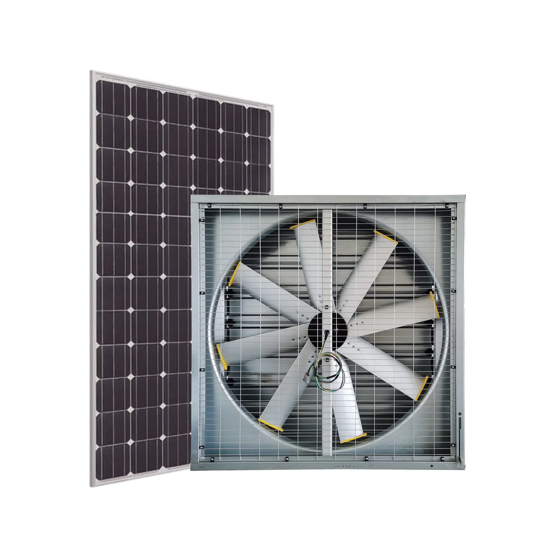 48 Inch Solar Powered Warehouse Ventilation Fans With Powerful DC Motor Poultry Solar Large Exhaust Fan