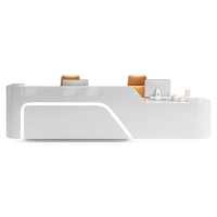 Bureau d'accueil d'entreprise QT-001X avec comptoir peint en blanc, bar de hall, comptoir de caisse, bureau de réception pour consultation professionnelle