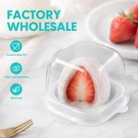 Boîte à dessert en plastique PET transparente jetable pour mochi, avec emballage pour mochi glacé et pain à emporter