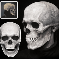 TCXW070503 Creepy Halloween Masque de crâne en latex réaliste pour adulte avec mâchoire mobile Masques de fête et drôles