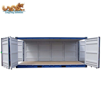 Conteneur maritime spécial en acier Corten de 20 pieds (6 mètres) à ouverture complète sur quatre côtés, norme ISO, pour le stockage de marchandises surdimensionnées