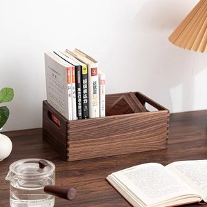 Boîtes de rangement en bois de noyer noir pour bureaux, porte-stylos, boîtes à clés en bois massif pour entrée et boîtes de rangement pour cosmétiques. - Product Image 3