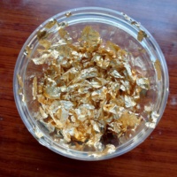 Feuille d'or en paillettes de 1 gramme, feuilles d'or pur 24 carats, 98% or véritable brisé, pour décoration et produits de maquillage