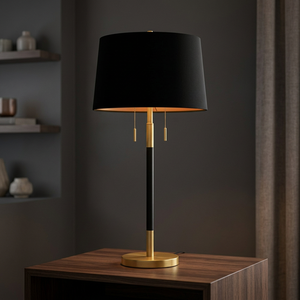 Modern Iron Table Lamp Beige <b>Drum</b> Fabric <b>Shade</b> E26 LED 3000K Warm <b>Light</b> Switch Control CRI 80 Decorative Lighting for Bedroom - Product Image 3