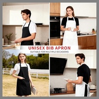 Apron Anti Air dengan Logo Custom, Dapat Disesuaikan, Dilengkapi Kantong, untuk Pria Wanita, Apron Server, Dapur, Memasak, Berkebun, Restoran, Salon Rambut