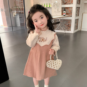 Vestido de Suéter para Niñas, Estilo Nuevo de Primavera y Otoño, Ropa Infantil a la Moda, Vestido de Princesa de Manga Larga Tejido para Bebés - Product Image 6