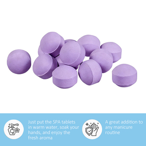 Tablettes effervescentes de bain de spa au lait et au miel pour manucure, 100% naturelles, au sel de soude, de luxe, faites à la main, emballées en bouteille sérigraphiée - Product Image 4