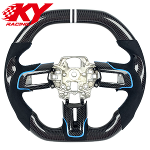 Volant de course en cuir et fibre de carbone, accessoires auto personnalisés pour Ford Mustang S550 GT350 500 Shelby 2015-2023 - Product Image 1
