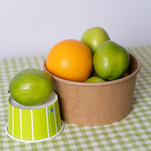 Compostável Saudável Refeição Festa Piquenique Kraft Papel Salada Tigelas com Tampas - Product Image 2