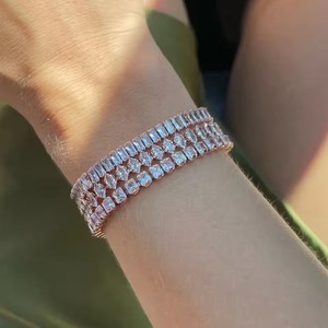 Nueva Pulsera de Lujo de Plata de Ley 925 con Circonitas Brillantes en Forma de Estrellas y Corazón, Pulsera de Tenis, Regalos Sorpresa - Product Image 4