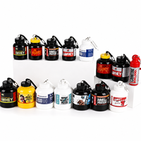 Contenant portable 60g/200ml pour protéines en poudre, format mini, avec porte-clés, en plastique, pour boisson directe, idéal pour la gym, les aliments ou les pilules