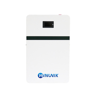 WINUNIK 51.2V 100Ah 5.12kWh Baterai Penyimpanan Energi Surya Rumah LiFePO4 yang Dapat Ditumpuk dan Dipasang di Dinding untuk Cadangan Daya PV Rumah Tangga
