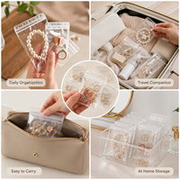 Pochette zippée personnalisée pour bijoux, en PVC transparent, pour ranger les bagues, les boucles d'oreilles, les colliers, les bracelets, emballage transparent