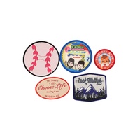 Badges Logo imprimés, Patch brodé personnalisé, épingle sur le support, coupe à la main, bordure, patchs de broderie pour vêtements
