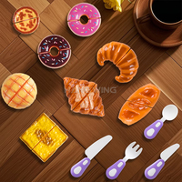 Juego de Juguetes de Panadería HW, Juguetes de Comida para Jugar a la Comida, Set de Repostería, Accesorios de Cocina, Juego de Cortar Pan para Niños