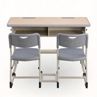 Meubles scolaires modernes multifonctionnels, bureau double en MDF avec tiroirs séparés intégrés, chaise ergonomique intégrée