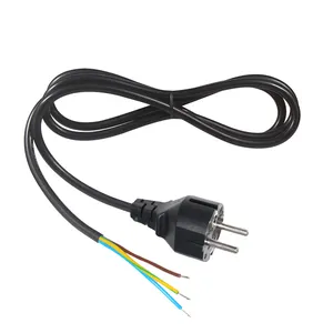 Cee7/16 kawat terbuka 3Prong Eu End Pigtail Lcd Monitor kabel ekstensi menara Digitrak kabel Strip daya