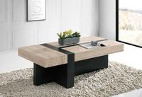 Table basse en bois, meuble de salon, table d'appoint en métal, table basse en mélamine noire personnalisée avec armoire de rangement