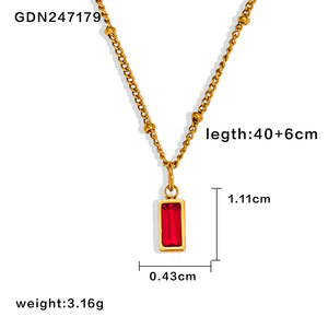 Kalung Batu Kelahiran Anti Air Lapis Emas 18K Mewah dari Baja Tahan Karat, Rantai Manik-Manik Trendi dengan Pengaturan Cakar, Aksesori Pesta Unisex - Product Image 6