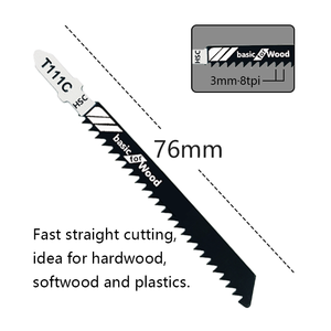 Paquete <span class=keywords><strong>de</strong></span> 5 piezas T111C 8TPI <span class=keywords><strong>de</strong></span> acero <span class=keywords><strong>de</strong></span> alta velocidad para <span class=keywords><strong>sierra</strong></span> <span class=keywords><strong>de</strong></span> <span class=keywords><strong>calar</strong></span>, 75 mm <span class=keywords><strong>de</strong></span> longitud, industrial/DIY, <span class=keywords><strong>corte</strong></span> <span class=keywords><strong>recto</strong></span> sin oscilaciones para madera dura, chapa metálica, PVC, OEM - Product Image 5