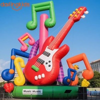 Ensemble de décoration de scène musicale gonflable géant, avec groupe de dessins animés, guitares et arche de toile de fond à écran LED pour festivals et concerts