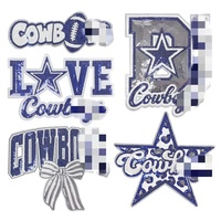 Patchs personnalisés en sequins de football, grandes appliques scintillantes pour vestes, t-shirts, tenues de sport et d'équipe pour le jour du match
