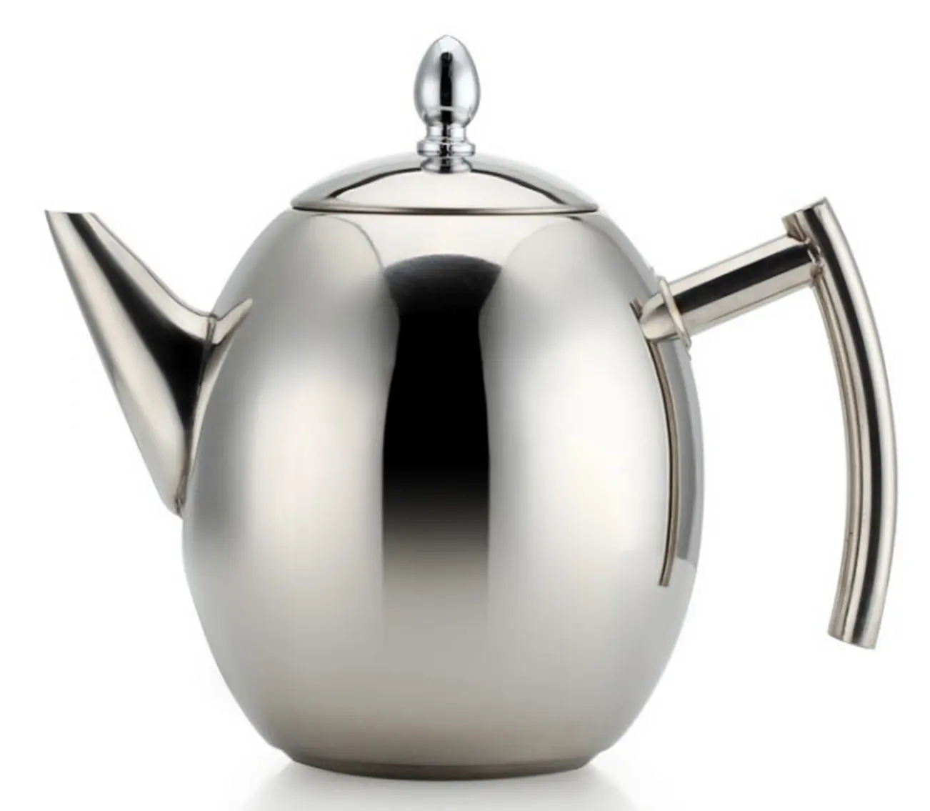 Hot sale stainless steel silver water kettle with filter/ portable tea pot/water jug with infuser cute tea kettle 1/1.5 L