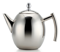 Bouilloire à eau Offre Spéciale en acier inoxydable argenté avec filtre/théière portable/pichet à eau avec infuseur bouilloire mignonne 1/1, 5 L