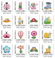 Nouveau coloré printemps fleur broderie vêtements patchs types personnalisés fleur conception brodé fer sur Patch pour vêtements chapeau sac