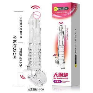 Wiederverwendbarer Penisring-Hülle Vibrator Cockring-Verlängerung Weicher Penisvergrößerer Vibrierender Dildo Penisvergrößerer Sexspielzeug für Männer - Product Image 2