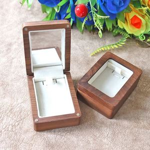 Luxury Wooden Handicraft Gift Box Walnut Rectangular Jewelry Box with <b>Acrylic</b> or <b>Mirror</b> Lid - Product Image 4