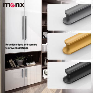 Poignées longues en alliage d'aluminium pour portes de <span class=keywords><strong>cuisine</strong></span>, armoires, meubles et tiroirs – Or, Noir, Gris – Style moderne et luxueux - Product Image 2