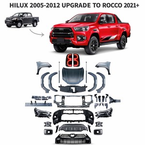 Kit de Conversión Frontal para Vigo 2005-2012, Actualización 2021 Rocco, Kit de Carrocería Negro, Faros, Parachoques, Rejilla, Capó, Guardabarros - Product Image 1
