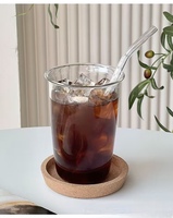 Gobelet en verre borosilicate transparent résistant aux hautes températures pour boissons froides, idéal pour le café glacé et les boissons américaines, 460 ml