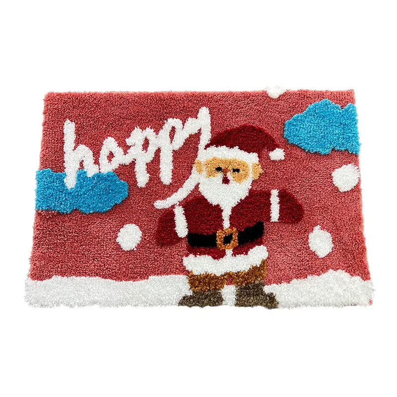 Décorations de Noël 3d Tuft Shag Tapis de sol Salle de bain Tapis antidérapant Tapis de porte absorbant