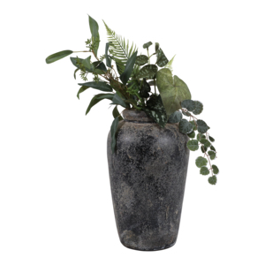 Vaso moderno in terracotta con texture spazzolata e forme arrotondate per l'arredamento del soggiorno, della camera da letto e come complemento d'arredo. - Product Image 2