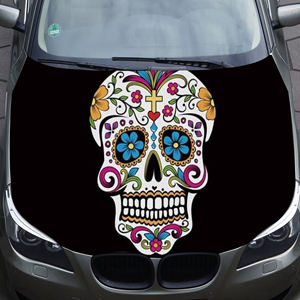 Funda para Capó <span class=keywords><strong>de</strong></span> Coche con Diseño del Día <span class=keywords><strong>de</strong></span> los Muertos Mexicano, 120x150cm, Bandera para Motor Delantero en Material <span class=keywords><strong>de</strong></span> Poliéster - Product Image 4