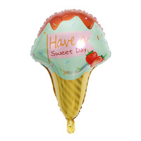 Ballons en aluminium en forme de cornets de crème glacée et de beignets pour fête à thème estival, fournitures de décoration de fête, accessoires pour l'aménagement de fête festive