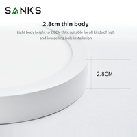 Plafonnier LED rond carré fin pour bureau, montage en surface, 6W 12W 18W 24W, panneau lumineux en aluminium pour maison