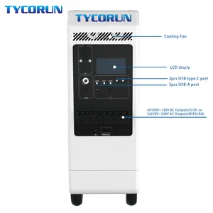 Tycorun ระบบพลังงานแบบพกพาสำหรับครอบครัว,ระบบไฟ110V/220V AC พร้อมพาวเวอร์แบงค์ USB